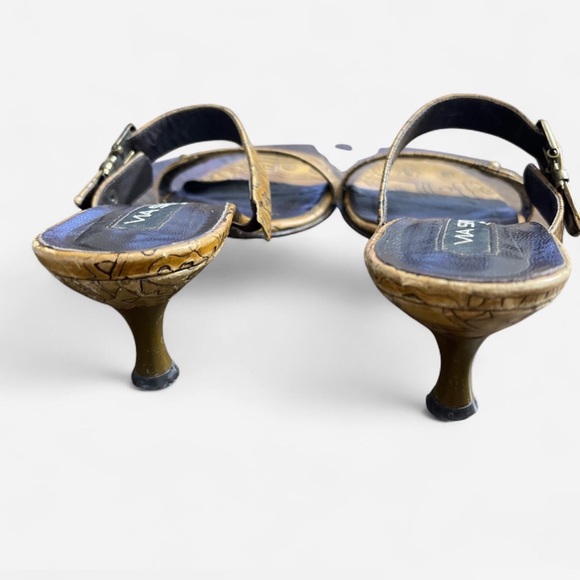 Italian Leather tooled Kitten heels - Picture 5 of 6